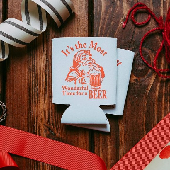 Christmas Santa Beer Can Cooler Stocking Stuffer Party Favor Gift for Men - Picture 8 of 9